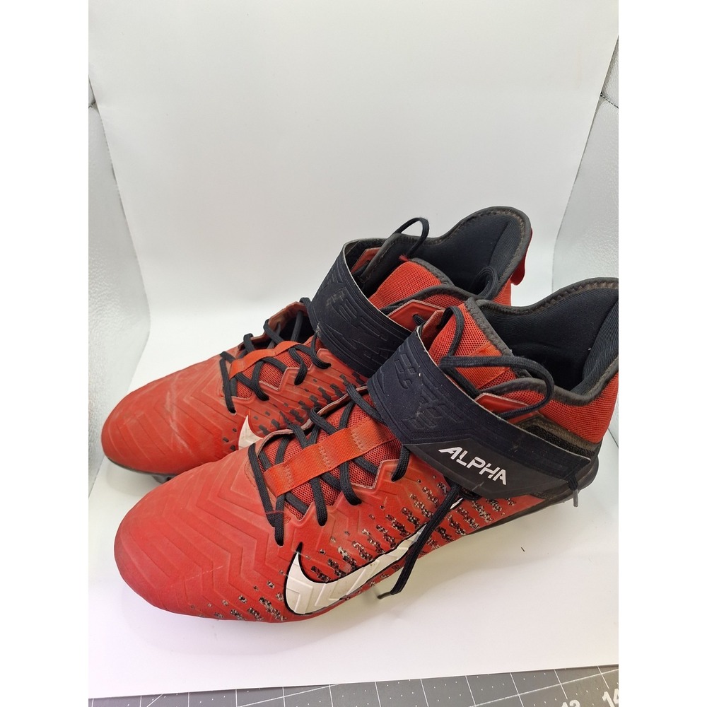 Nike Alpha Shark Menace Pro Football Cleats Men's Size 13 Red Black AQ3209-601